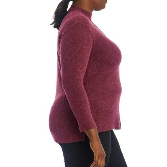 NWT 1.STATE Women's Plus Long Sleeve Drop Shoulder Keyhole Top Sweater - Picture 4 of 8